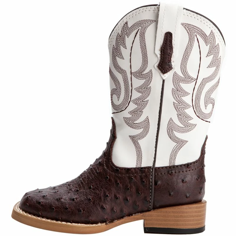 Roper Kid's Brown Ostrich Print Cowboy Boots 5 Roper Kid's Brown Ostrich Print Cowboy Boots - Image 3