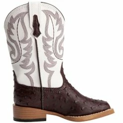 Roper Kid's Brown Ostrich Print Cowboy Boots 11 Roper Kid's Brown Ostrich Print Cowboy Boots -Justin Boots Store 09 18 1900 0049 5