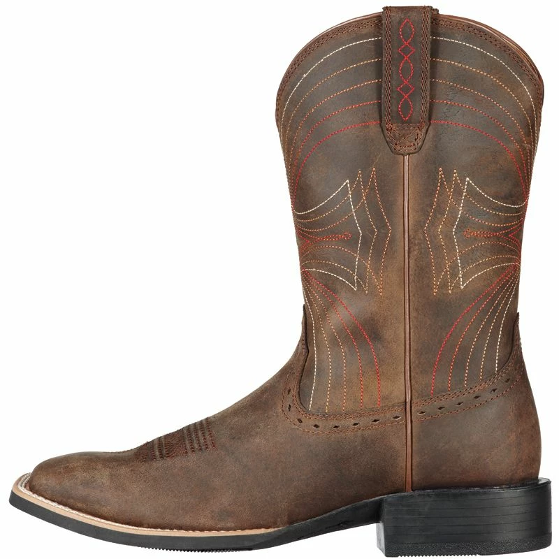 Ariat Men's Sport Distressed Brown Cowboy Boots 4 Ariat Men's Sport Distressed Brown Cowboy Boots - Image 2