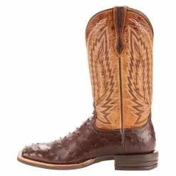 Relentless By Ariat Men's Ariat Relentless Tobacco Full Quill Ostrich 13in. Cowboy Boots 9 Relentless By Ariat Men's Ariat Relentless Tobacco Full Quill Ostrich 13in. Cowboy Boots -Justin Boots Store 10025180 side