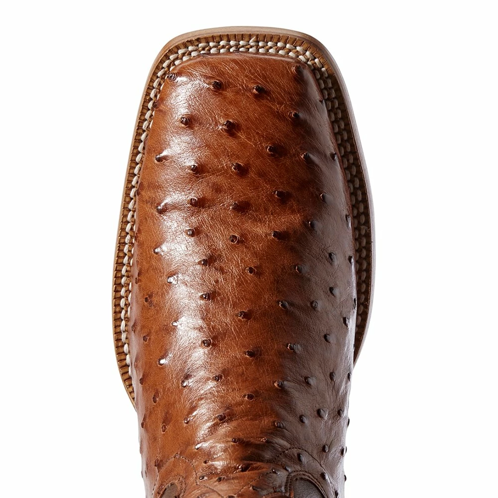 Relentless By Ariat Men's Ariat Barker Brandy Full Quill Ostrich 11in. Autumn Tan Top Cowboy Boots 6 Relentless By Ariat Men's Ariat Barker Brandy Full Quill Ostrich 11in. Autumn Tan Top Cowboy Boots - Image 4