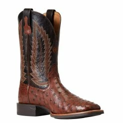 Ariat Men`s Quantum Primo Antique Tobac FQ Ostrich 11in. Thunder Brown Top Square Toe Boots 11 Ariat Men`s Quantum Primo Antique Tobac FQ Ostrich 11in. Thunder Brown Top Square Toe Boots -Justin Boots Store 10040304 3