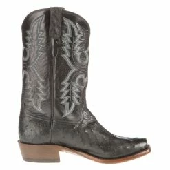 Rios Of Mercedes Mens Black Ostrich 12in. Black Calf Cowboy Boots -Justin Boots Store 101030 4