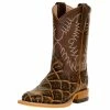 Horsepower Kids Horsepower Rusty Fish Print With Brown Top Cowboy Boots -Justin Boots Store 108620 default l