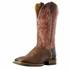 Relentless By Ariat Men's Ariat Relentless Reacher Barrel Brown 13in. Shattered Brick Cowboy Boots