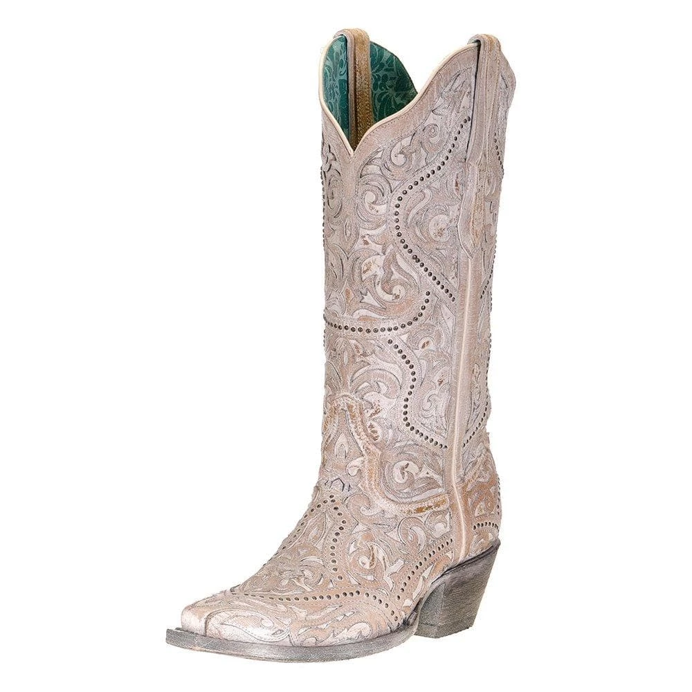 Women's Corral White Full Inlay Boots 3 Women's Corral White Full Inlay Boots