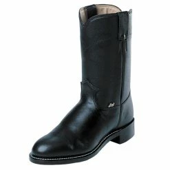 Justin Boots Mens Temple Black Pull On Cowboy Boot