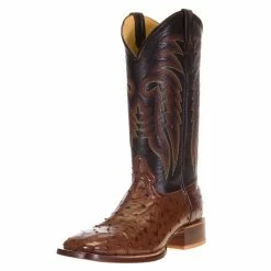 Men's R Watson Kango Tobac Full Quill Ostrich 13in. Espresso Goat Top Boots
