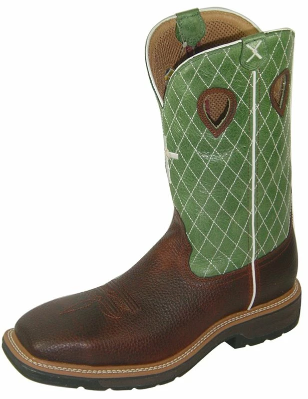 Twisted X Men's Cognac Glazed Pebble Steel Toe Lite Weight Cowboy Work Boots 3 Twisted X Men's Cognac Glazed Pebble Steel Toe Lite Weight Cowboy Work Boots