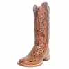 Tanner Mark Boots Women's Embossed Floral Hand Tool In Classic Cognac Cowgirl Boot -Justin Boots Store 121732 default l