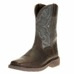 Justin Boots Men's Stampede H20 Amarillo 11in. Slate Embossed Top Soft Toe Work Boot