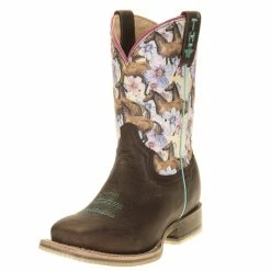 Tin Haul Footwear Youth Chestnut And Daisy Cowgirl Boots