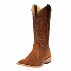 Horsepower Men's Horsepower Hickory Smoked Bacon Roughout 13in. Brown Top Cowboy Boots