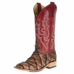 Macie Bean Women's Top Hand Tan Big Bass Red Top Cowgirl Boots