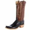 R Watson Boots Men's Black Full Quill Ostrich 13in. Cognac Sinatra Top Boot -Justin Boots Store 139924 default l