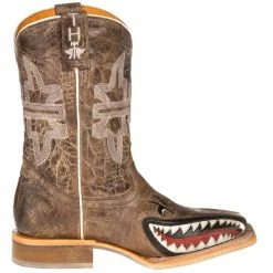 Tin Haul Footwear Youth Sharky Man Eater Brown Top Boots -Justin Boots Store 14 018 0007 0712 4
