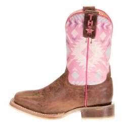 Tin Haul Footwear Youth Tin Haul Pink Moon Teepee Sole 10` Shaft Cowgirl Boots -Justin Boots Store 14 018 0077 0806 22