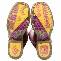 Tin Haul Footwear Youth Tin Haul Pink Moon Teepee Sole 10` Shaft Cowgirl Boots -Justin Boots Store 14 018 0077 0806 32