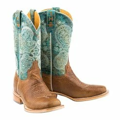 Tin Haul Footwear Womens Yee-Haw Paisley Print Cowgirl Boots -Justin Boots Store 14 021 0077 1388 2