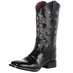 Ferrini Women's Black Gator Belly Print Cowgirl Boots