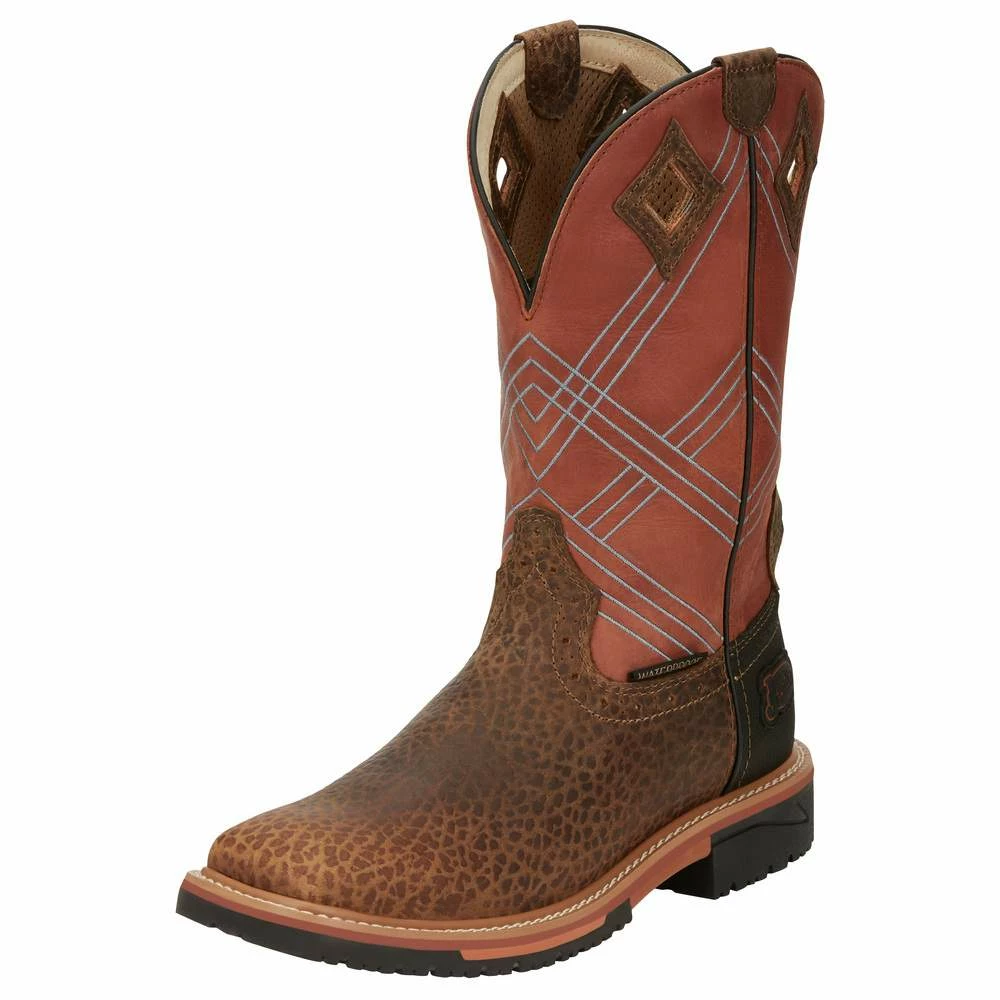 Justin Boots Men's Stampede Hybred Dalhart Brown Waterproof Soft Toe Work Boot 3 Justin Boots Men's Stampede Hybred Dalhart Brown Waterproof Soft Toe Work Boot
