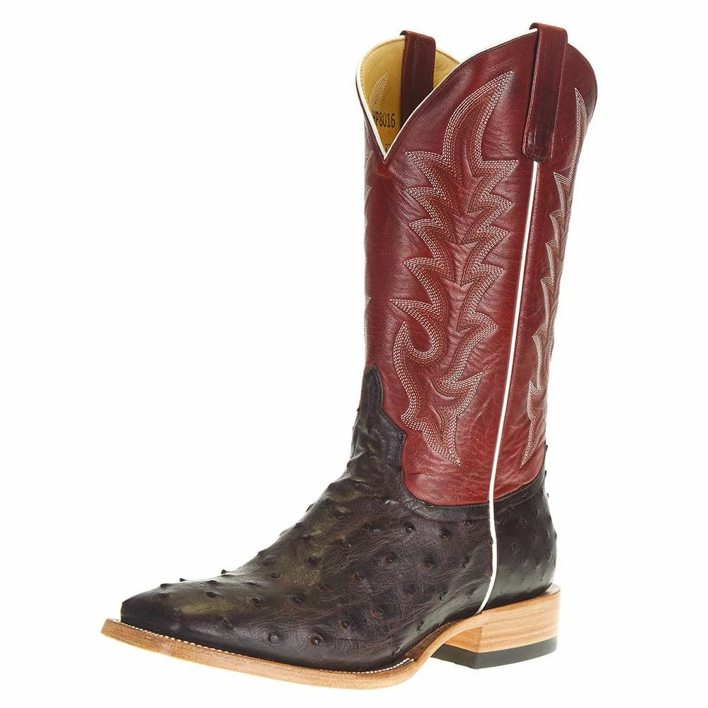 Horsepower Boots Men's Horsepower Top Hand Nicotine Lux Full Quill Ostrich 13in. Red Sinsation Top Boot 3 Horsepower Boots Men's Horsepower Top Hand Nicotine Lux Full Quill Ostrich 13in. Red Sinsation Top Boot