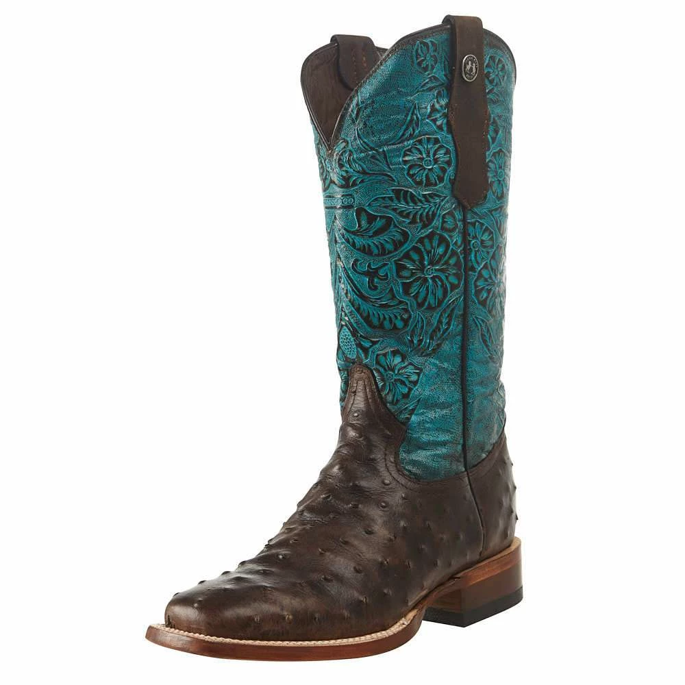 Tanner Mark Boots Women's Nicotine Ostrich Turquoise Top Cowgirl Boot 3 Tanner Mark Boots Women's Nicotine Ostrich Turquoise Top Cowgirl Boot
