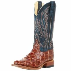 Horsepower Boots Kid's Cognac Filet Of Fish Seas Turquoise Top Cowboy Boots