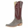 R Watson Boots Men`s Charcoal Roughout 13` Dark Cherry Top Cutter Toe Boot -Justin Boots Store 149893 default l