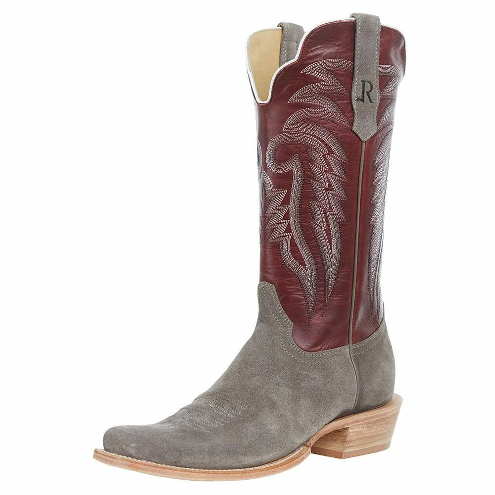 R Watson Boots Men`s Charcoal Roughout 13` Dark Cherry Top Cutter Toe Boot 3 R Watson Boots Men`s Charcoal Roughout 13` Dark Cherry Top Cutter Toe Boot