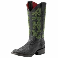 Ferrini Women's Black Caiman Print Cowgirl Boots
