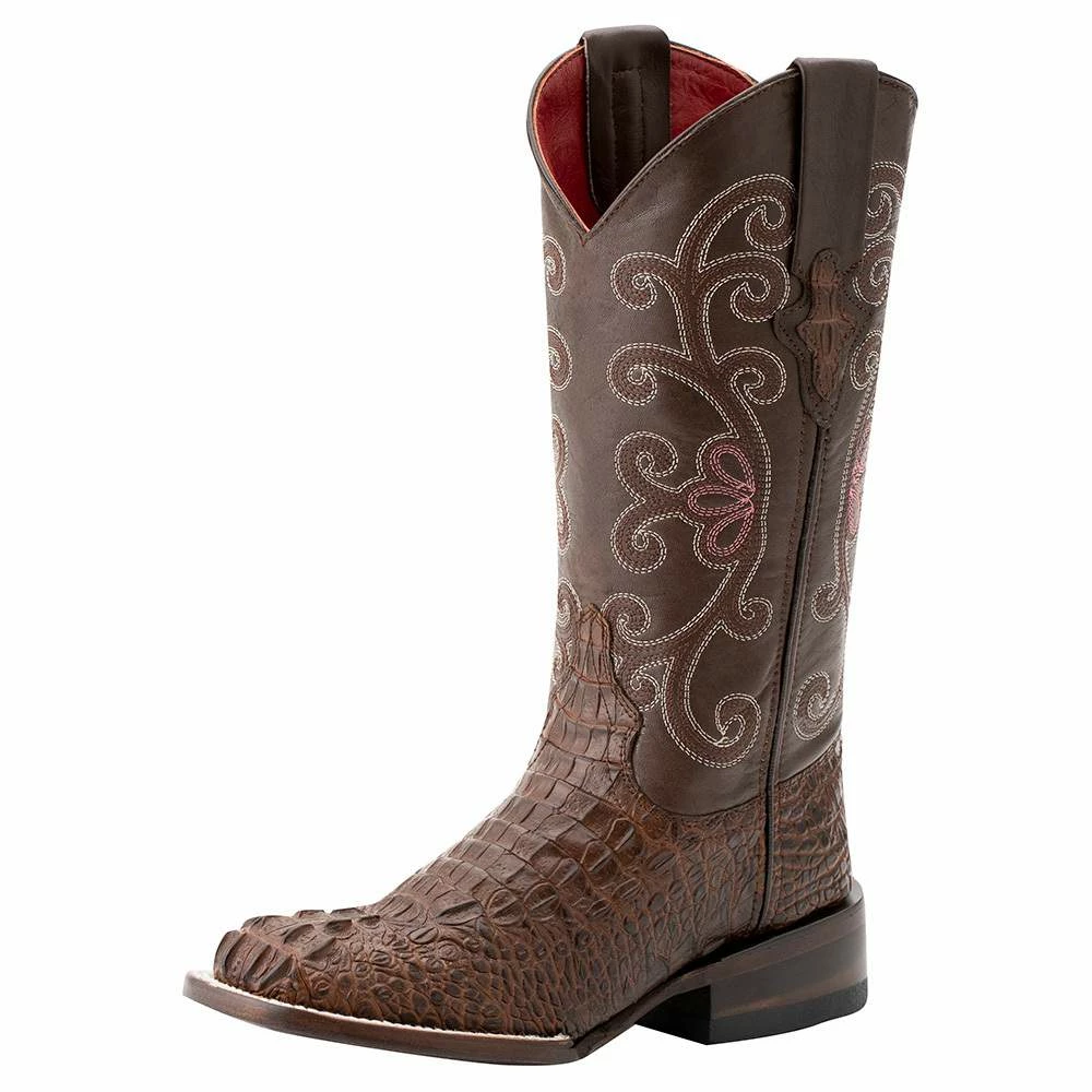 Ferrini Women's Sport Rust Caiman Print Cowgirl Boots 3 Ferrini Women's Sport Rust Caiman Print Cowgirl Boots