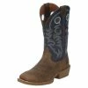 Justin Boots Men's Stampede Peanut Tan 12in Yale Blue Top Square Toe Boot