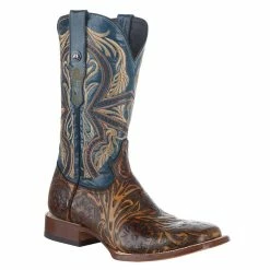 Tanner Mark Boots Men`s Hand Tool Jungle 12` Volcano Azul Top Square Toe Boot