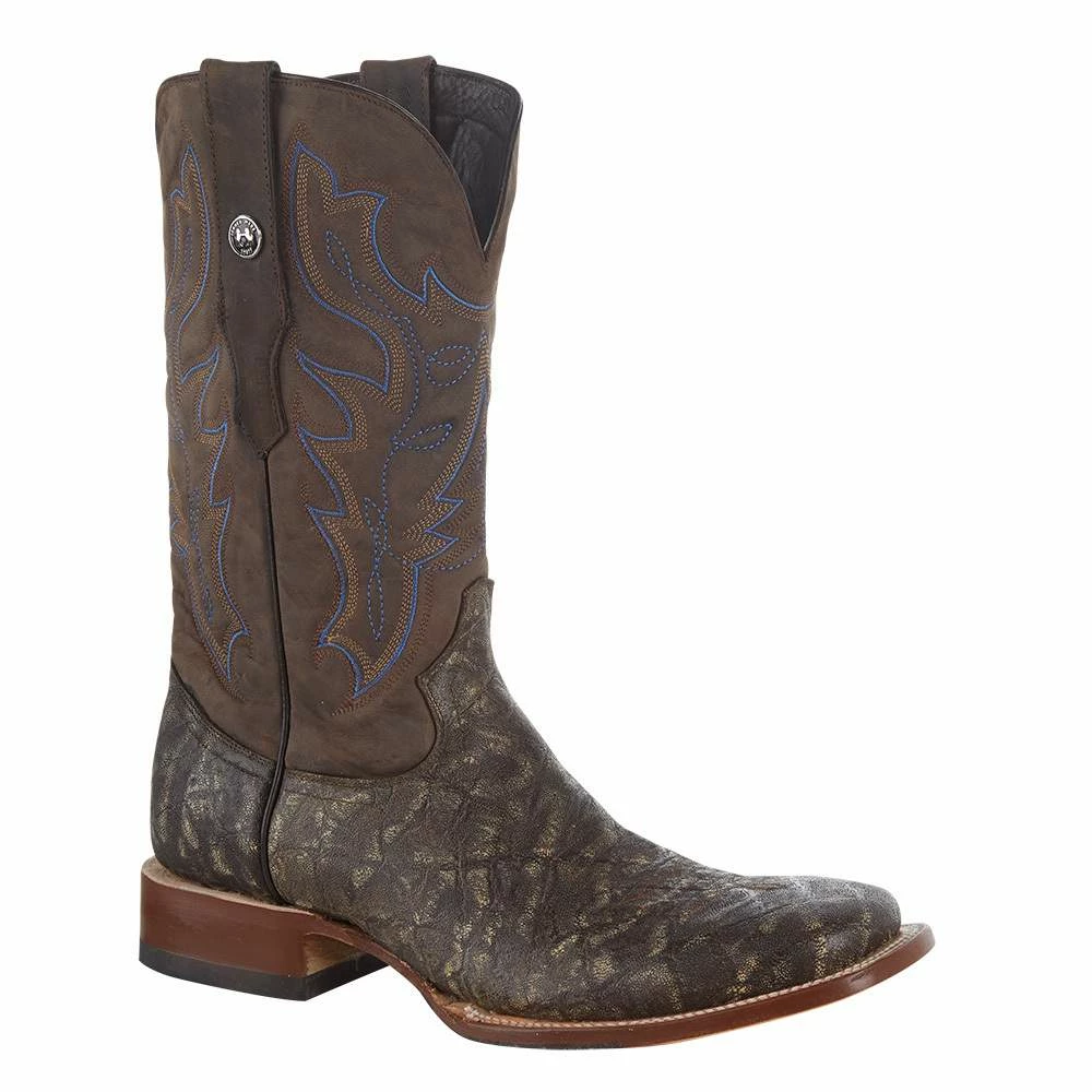 Tanner Mark Boots Men`s Matte Rustic Brown Elephant Print 12in. Brown Top Square Toe Boot 3 Tanner Mark Boots Men`s Matte Rustic Brown Elephant Print 12in. Brown Top Square Toe Boot