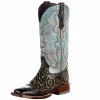 Tanner Mark Boots Women`s Tan Tooled Rustic Brown 13in. Boot