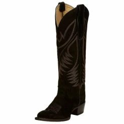 Justin Boots Women's Black Suede Clara Vintage 15 With Matching Top Boot