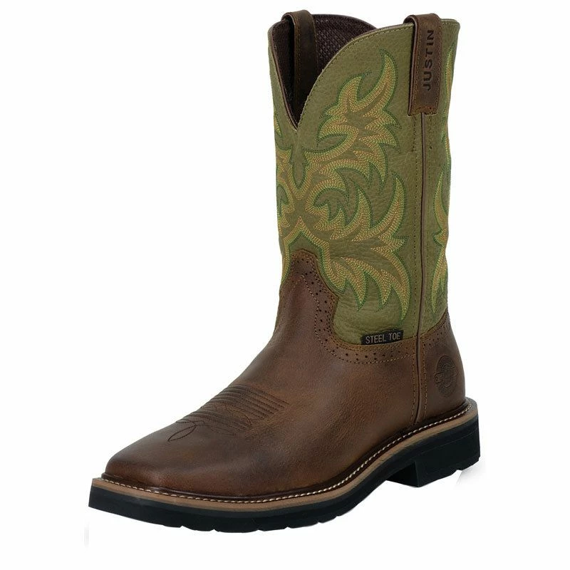 Justin Boot Company Men's Justin Rowdy Brown Hunter Cowboy Boots 3 Justin Boot Company Men's Justin Rowdy Brown Hunter Cowboy Boots
