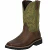 Justin Boot Company Men's Rowdy Brown 1in Hunter Green Top Work Boots -Justin Boots Store 1619 default l
