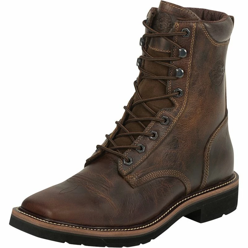 Justin Boot Company Men's Stampede Rugged Soft Toe Lace Up Work Boots 3 Justin Boot Company Men's Stampede Rugged Soft Toe Lace Up Work Boots