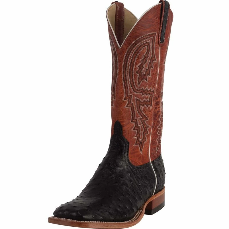 Anderson Bean Men's Black Full Quill Ostrich Rust Cowboy Boots 8 Anderson Bean Men's Black Full Quill Ostrich Rust Cowboy Boots - Image 6