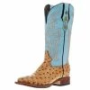 Tanner Mark Boots Womens Ostrich Print 13 In Palermo Blue Top Cowgirl Boot -Justin Boots Store 165412 default l