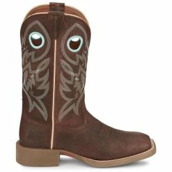 Justin Boots Women's Stampede Liberty Spicy Brown 11 In Top Square Toe Cowgirl Boot