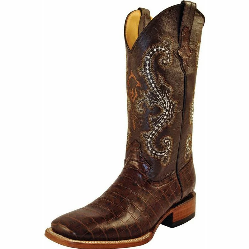 Ferrini Men's Chocolate Gator Belly Print Cowboy Boots 3 Ferrini Men's Chocolate Gator Belly Print Cowboy Boots