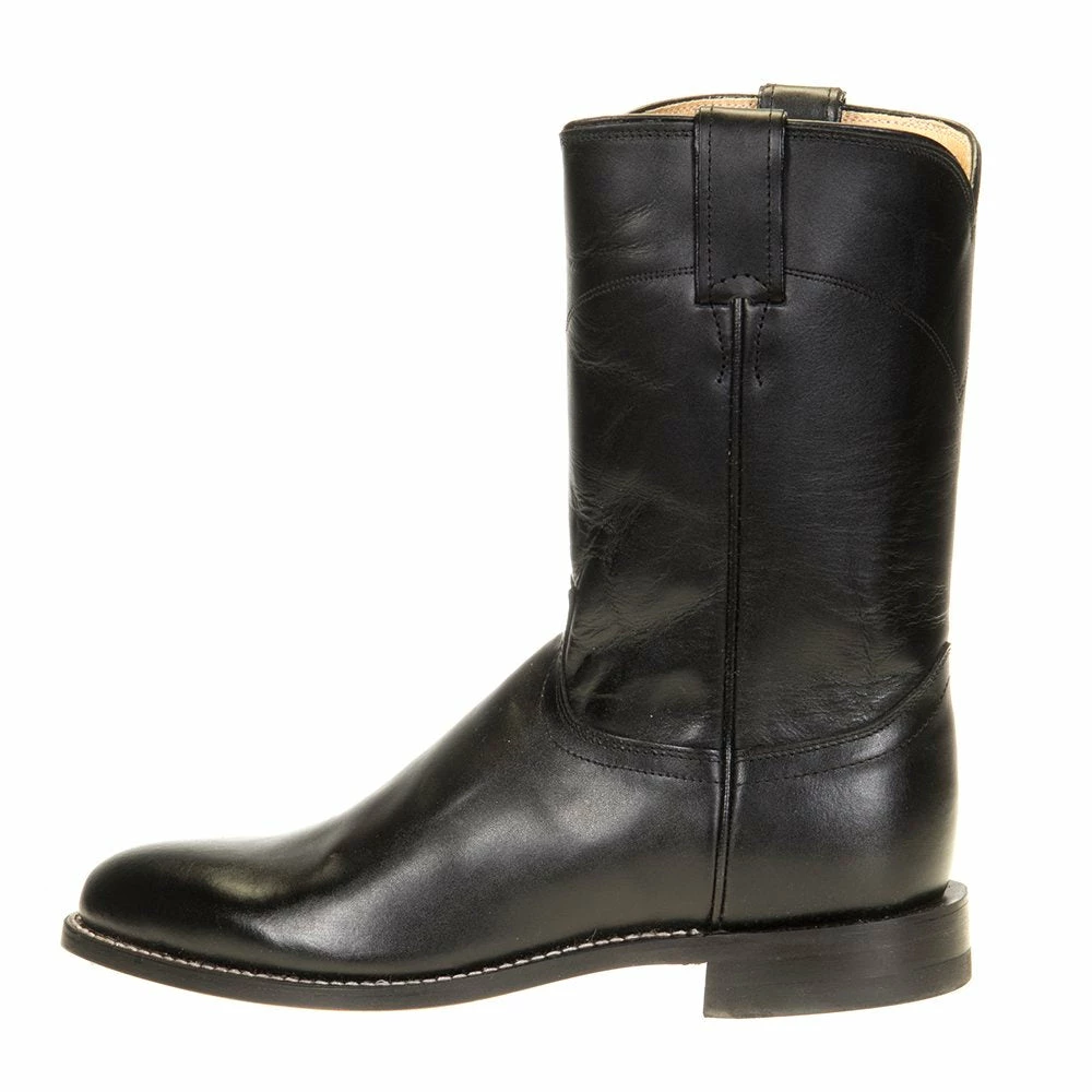 Justin Boots Men's Classic Black Kipskin Roper Cowboy Boots 5 Justin Boots Men's Classic Black Kipskin Roper Cowboy Boots - Image 3
