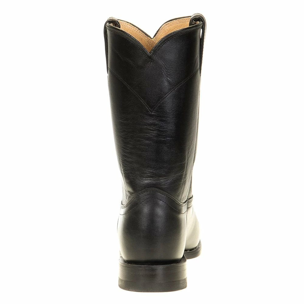 Justin Boots Men's Classic Black Kipskin Roper Cowboy Boots 6 Justin Boots Men's Classic Black Kipskin Roper Cowboy Boots - Image 4