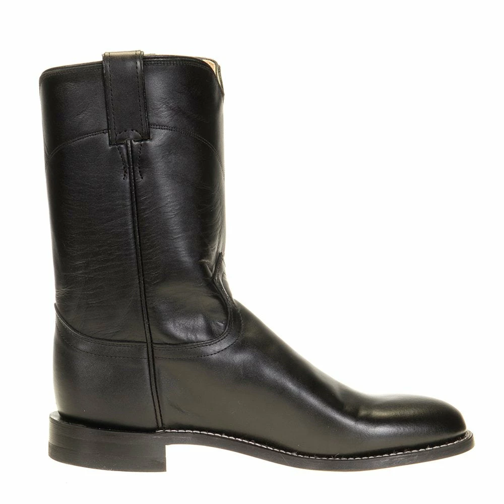 Justin Boots Men's Classic Black Kipskin Roper Cowboy Boots 7 Justin Boots Men's Classic Black Kipskin Roper Cowboy Boots - Image 5