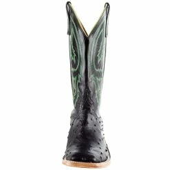 Alternative view of Rios Of Mercedes Men's Anderson Bean Black Full Quill Ostrich 13in. Black Kidskin Top Square Toe Boots