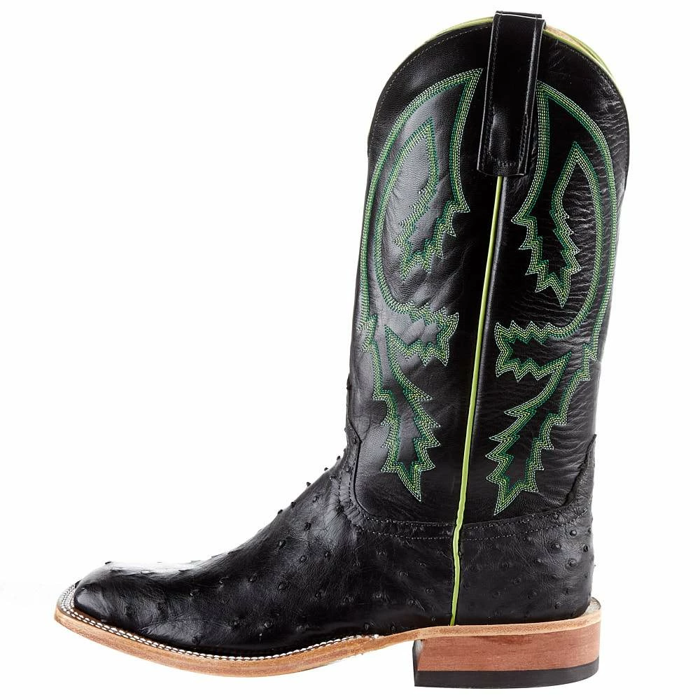 Rios Of Mercedes Men's Anderson Bean Black Full Quill Ostrich 13in. Black Kidskin Top Square Toe Boots 5 Rios Of Mercedes Men's Anderson Bean Black Full Quill Ostrich 13in. Black Kidskin Top Square Toe Boots - Image 3