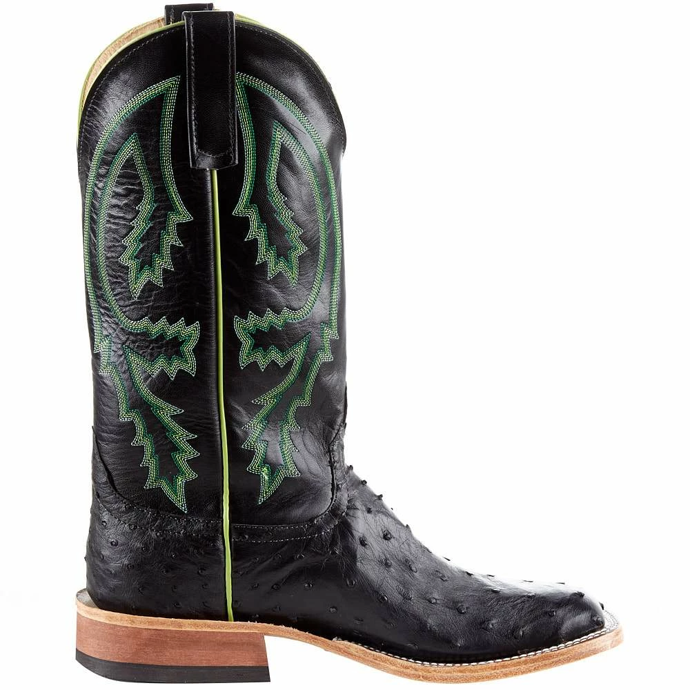 Rios Of Mercedes Men's Anderson Bean Black Full Quill Ostrich 13in. Black Kidskin Top Square Toe Boots 7 Rios Of Mercedes Men's Anderson Bean Black Full Quill Ostrich 13in. Black Kidskin Top Square Toe Boots - Image 5